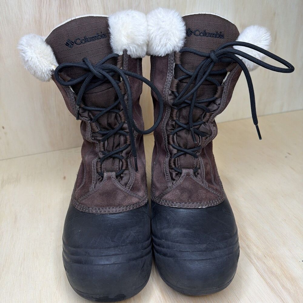 Columbia Techlite Winter Boots Faux Fur Lined -25 Degree Women's Brown Sz. 10